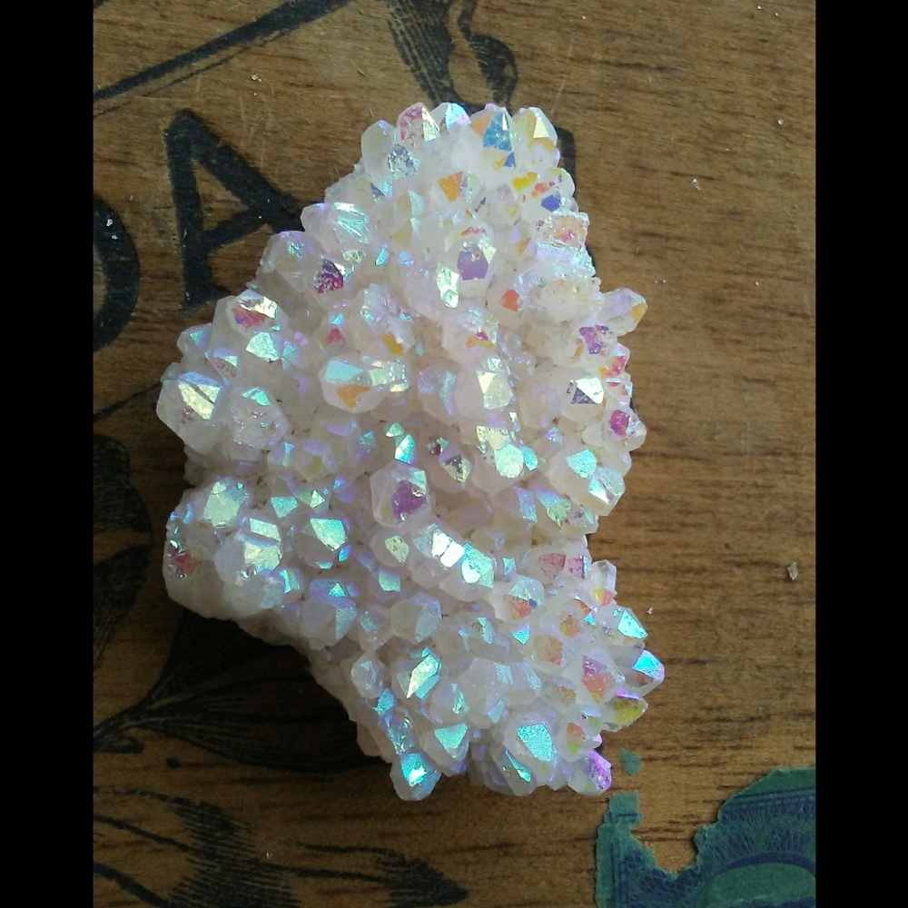 💖💜Aura Quartz Crystal Cluster - S - Picture 2 of 14